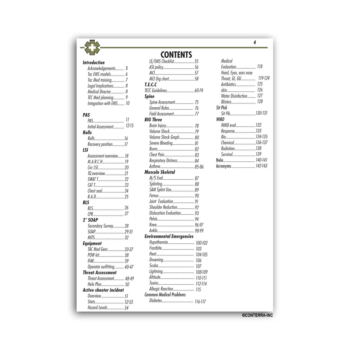 Tactical Medical Field Guide | Conterra Inc